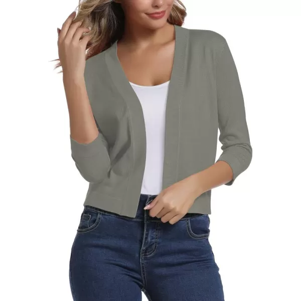 Urban CoCo Womens 34 Sleeve Cropped Cardigan Sweater Elegant Shrugs for WomenWashed Oliver