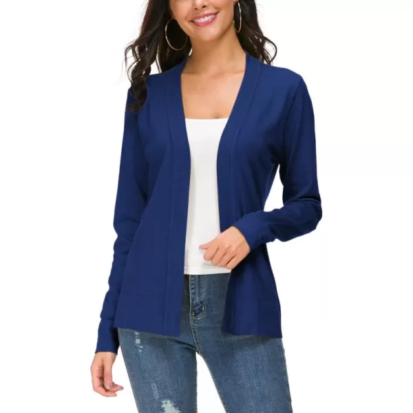 Urban CoCo Womens Long Sleeve Open Front Knit Cardigan SweaterRoyal Blue