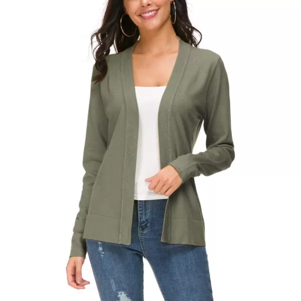 Urban CoCo Womens Long Sleeve Open Front Knit Cardigan SweaterWashed Oliver