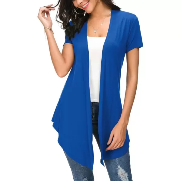 Urban CoCo Womens Open Front Short Sleeve Cardigans for Women Lightweight Summer Drape Cardigan VestRoyal Blue