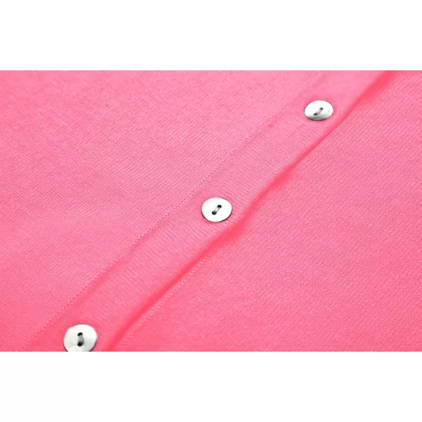 Urban CoCo Womens Button Down Crew Neck Cropped Cardigan Lightweight Shrug Kint SweaterCoral