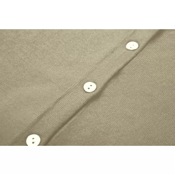 Urban CoCo Womens Button Down Crew Neck Cropped Cardigan Lightweight Shrug Kint SweaterKhaki