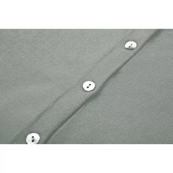 Urban CoCo Womens Button Down Crew Neck Cropped Cardigan Lightweight Shrug Kint SweaterWashed Olive