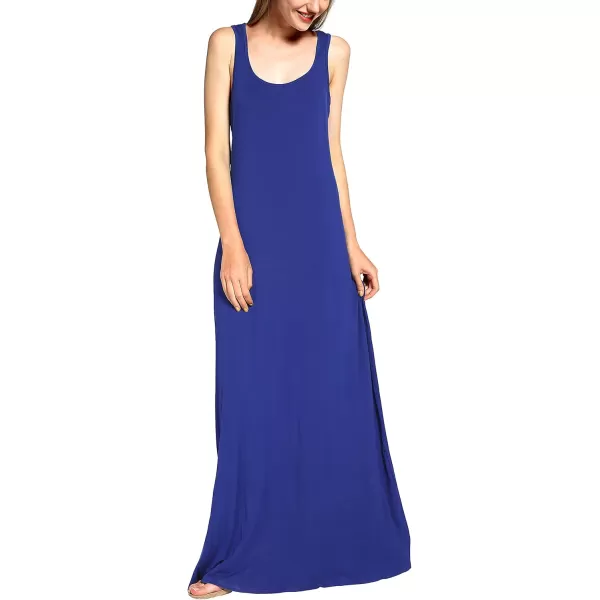 Urban CoCo Womens Scoop Neck Solid Sleeveless Summer Beach Tank Top Casual Maxi DressRoyal Blue