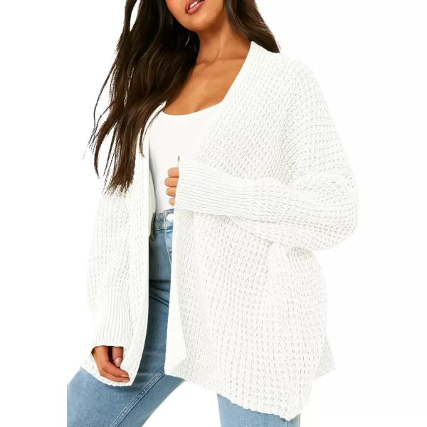 Urban CoCo Womens Cozy Long Sleeves Open Front Oversized Cable Knit Sweater CardiganWhite