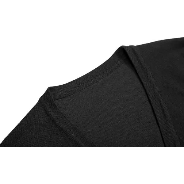 Urban CoCo Womens Cropped Cardigan VNeck Button Down Knitted Sweater 34 Sleeve2 Black
