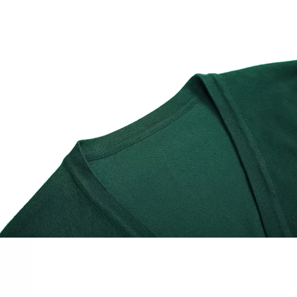 Urban CoCo Womens Cropped Cardigan VNeck Button Down Knitted Sweater 34 Sleeve2 Dark Green