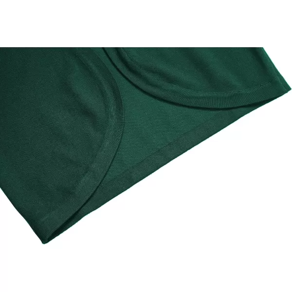 Urban CoCo Womens Cropped Cardigan VNeck Button Down Knitted Sweater 34 Sleeve2 Dark Green