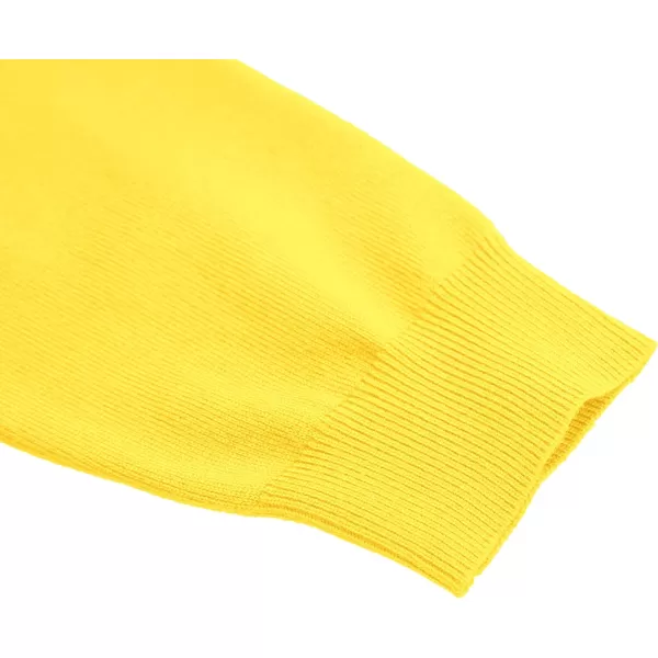 Urban CoCo Womens Cropped Cardigan VNeck Button Down Knitted Sweater 34 Sleeve2 Lemon Yellow