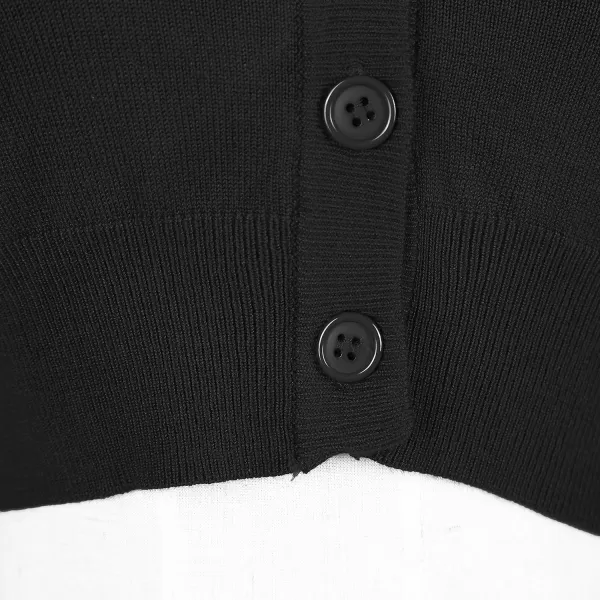 Urban CoCo Womens Cropped Cardigan VNeck Button Down Knitted Sweater 34 SleeveBlack