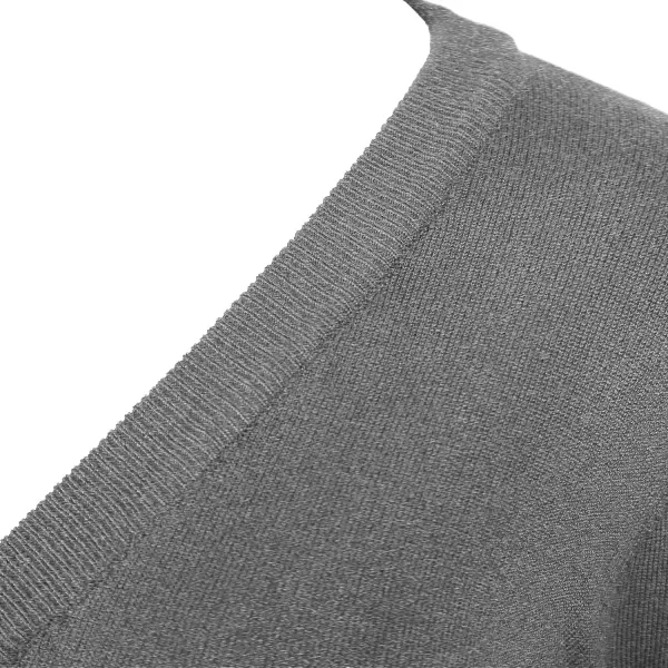 Urban CoCo Womens Cropped Cardigan VNeck Button Down Knitted Sweater 34 SleeveHeather Gray