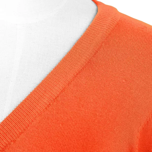 Urban CoCo Womens Cropped Cardigan VNeck Button Down Knitted Sweater 34 SleeveOrange