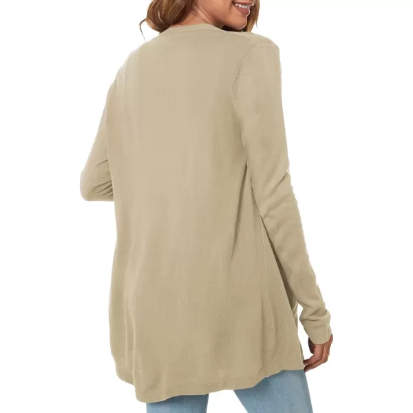 Urban CoCo Womens Long Sleeve Open Front Lightweight Cardigan Sweaters with PocketsLight Camel