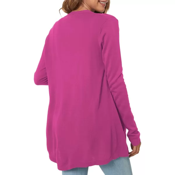 Urban CoCo Womens Long Sleeve Open Front Lightweight Cardigan Sweaters with PocketsRose