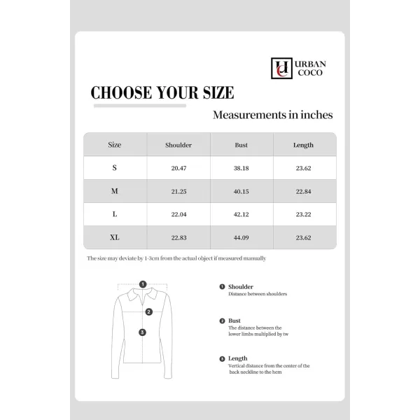 Urban CoCo Womens VNeck Knit Pullover Sweaters Lapel Collar Casual 2023 Fall Jumper TopsWhite