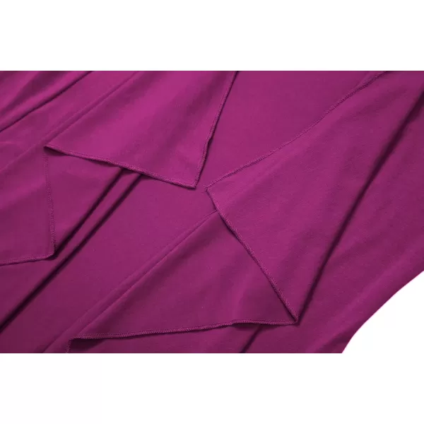 Womens Short Sleeve Draped Open Front Cardigan Lightweight Summer Vest for Women2xl  Fuchsia Rose