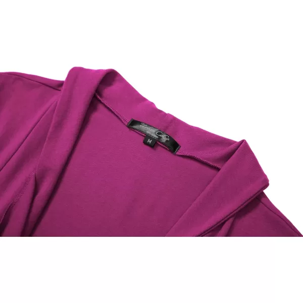 Womens Short Sleeve Draped Open Front Cardigan Lightweight Summer Vest for Women2xl  Fuchsia Rose