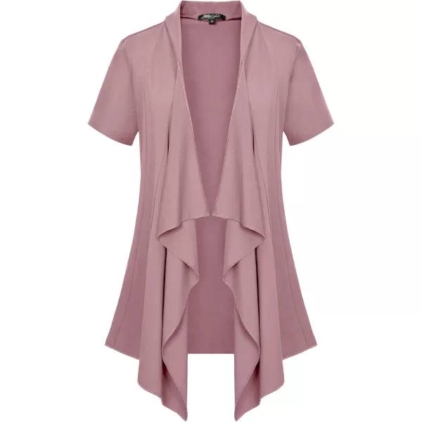 Womens Short Sleeve Draped Open Front Cardigan Lightweight Summer Vest for WomenLavender