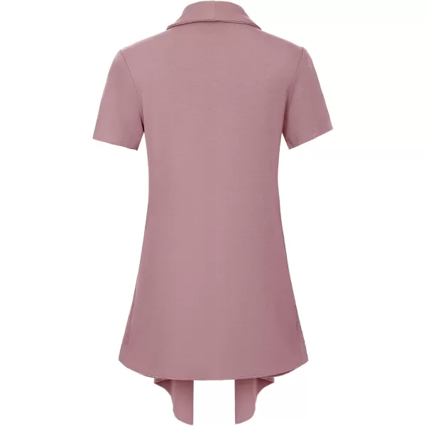 Womens Short Sleeve Draped Open Front Cardigan Lightweight Summer Vest for WomenLavender