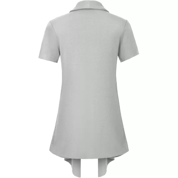 Womens Short Sleeve Draped Open Front Cardigan Lightweight Summer Vest for WomenLight Grey