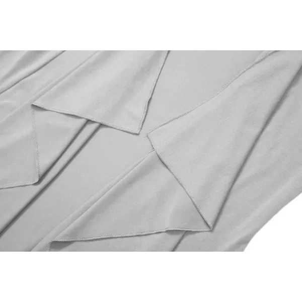 Womens Short Sleeve Draped Open Front Cardigan Lightweight Summer Vest for WomenLight Grey