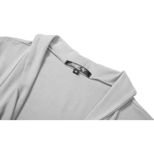 Womens Short Sleeve Draped Open Front Cardigan Lightweight Summer Vest for WomenLight Grey