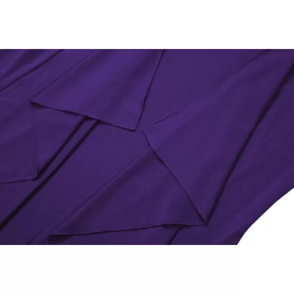 Womens Short Sleeve Draped Open Front Cardigan Lightweight Summer Vest for WomenPurple