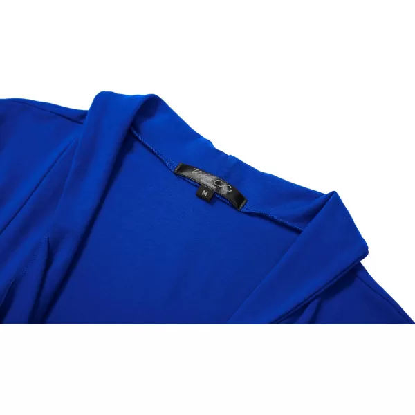 Womens Short Sleeve Draped Open Front Cardigan Lightweight Summer Vest for WomenRoyal Blue