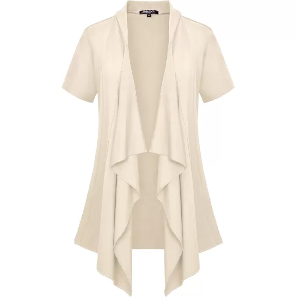 Womens Short Sleeve Draped Open Front Cardigan Lightweight Summer Vest for WomenSilver Mink