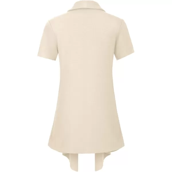 Womens Short Sleeve Draped Open Front Cardigan Lightweight Summer Vest for WomenSilver Mink