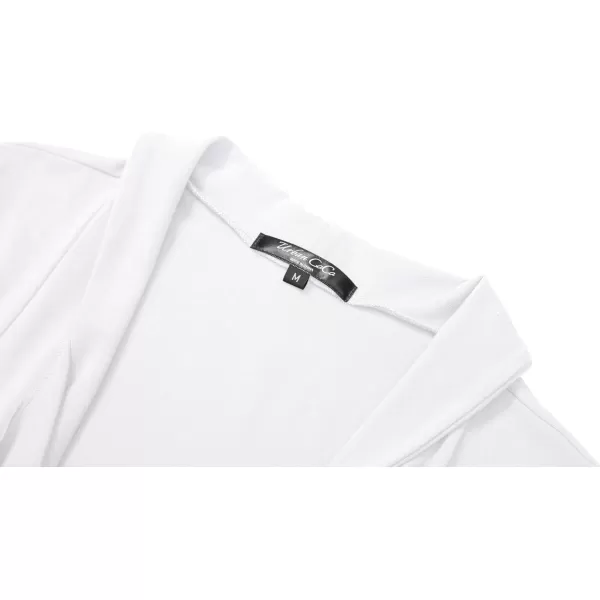 Womens Short Sleeve Draped Open Front Cardigan Lightweight Summer Vest for WomenWhite