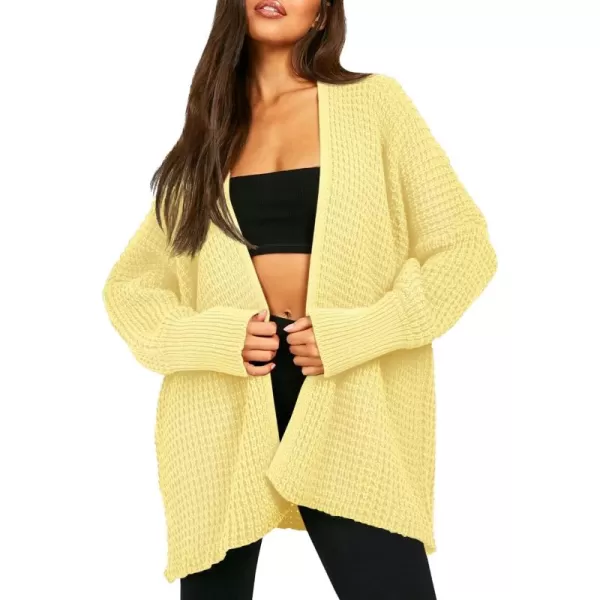 Urban CoCo Womens Cozy Long Sleeves Open Front Oversized Cable Knit Sweater CardiganBeige