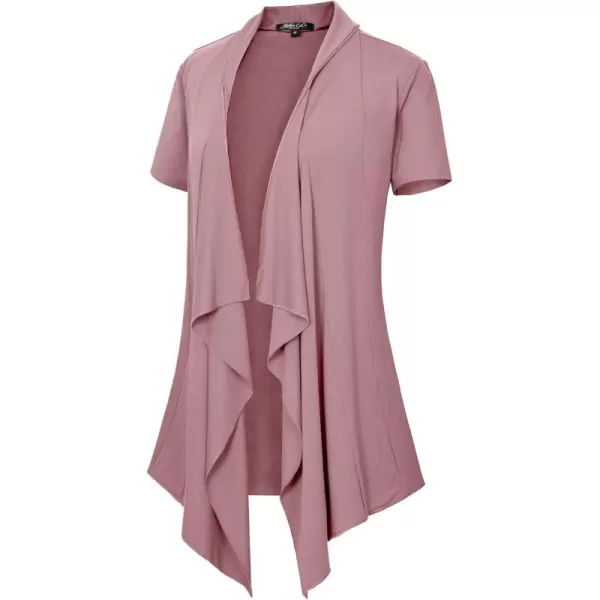 Womens Short Sleeve Draped Open Front Cardigan Lightweight Summer Vest for WomenLavender