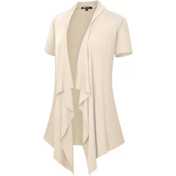 Womens Short Sleeve Draped Open Front Cardigan Lightweight Summer Vest for WomenSilver Mink