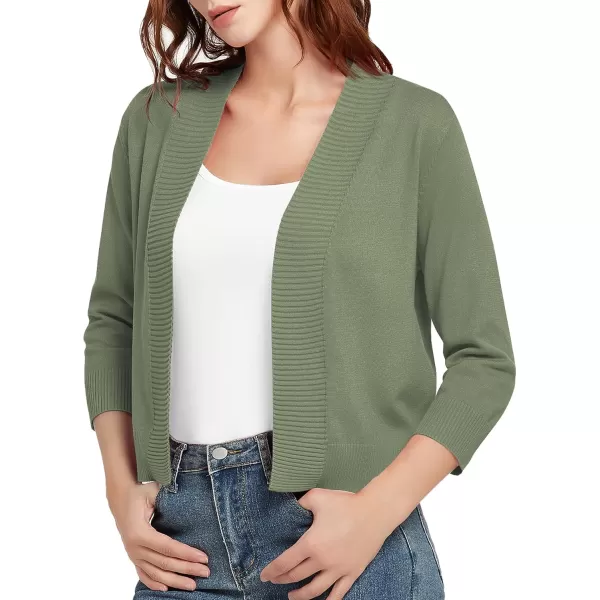 Urban CoCo Womens 34 Sleeve Cropped Cardigan Sweater Lightweight Open Front Shrug for DressesWashed Oliver