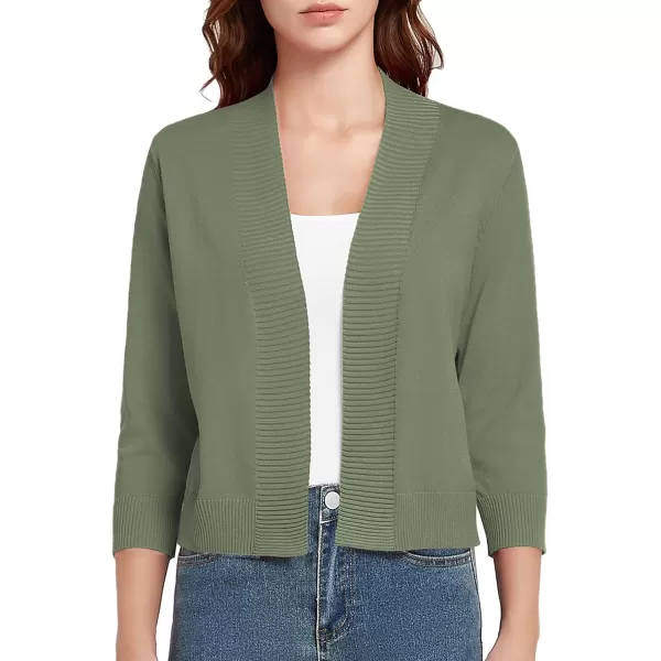 Urban CoCo Womens 34 Sleeve Cropped Cardigan Sweater Lightweight Open Front Shrug for DressesWashed Oliver