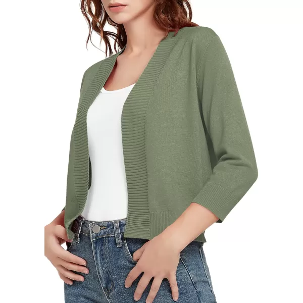 Urban CoCo Womens 34 Sleeve Cropped Cardigan Sweater Lightweight Open Front Shrug for DressesWashed Oliver