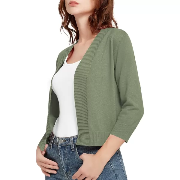 Urban CoCo Womens 34 Sleeve Cropped Cardigan Sweater Lightweight Open Front Shrug for DressesWashed Oliver