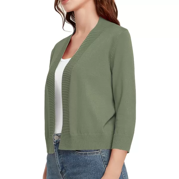 Urban CoCo Womens 34 Sleeve Cropped Cardigan Sweater Lightweight Open Front Shrug for DressesWashed Oliver