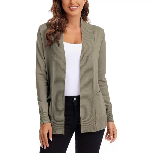 Urban CoCo Womens Lightweight Open Front Knit Cardigan Sweater Long Sleeve with PocketDeep Camel