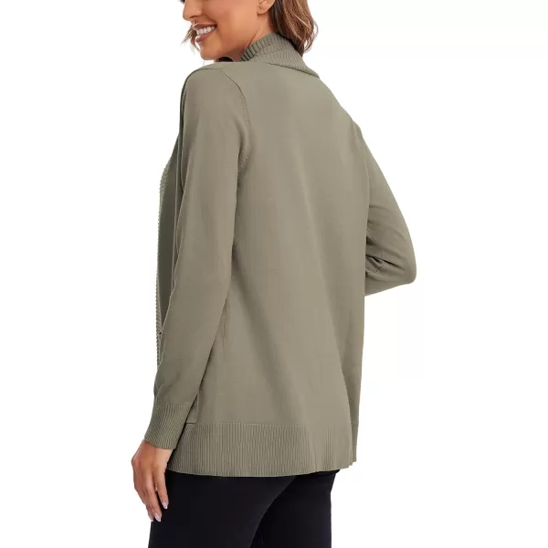 Urban CoCo Womens Lightweight Open Front Knit Cardigan Sweater Long Sleeve with PocketDeep Camel
