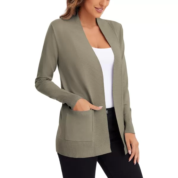 Urban CoCo Womens Lightweight Open Front Knit Cardigan Sweater Long Sleeve with PocketDeep Camel