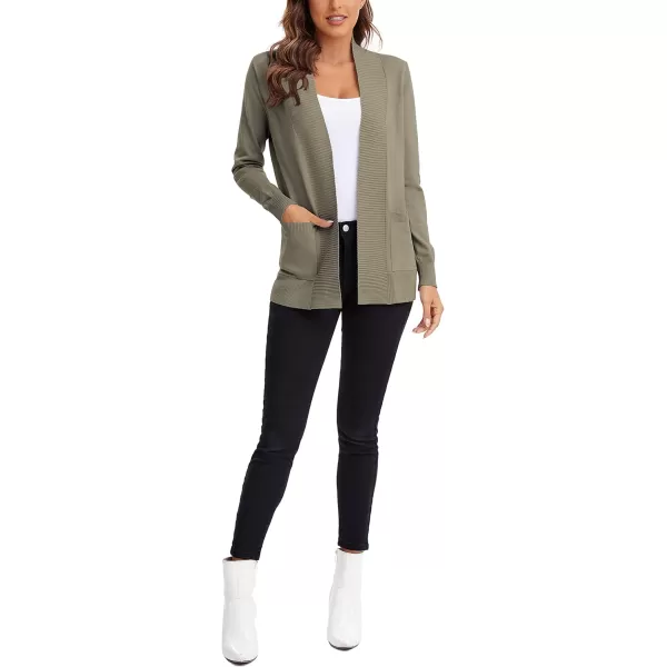 Urban CoCo Womens Lightweight Open Front Knit Cardigan Sweater Long Sleeve with PocketDeep Camel