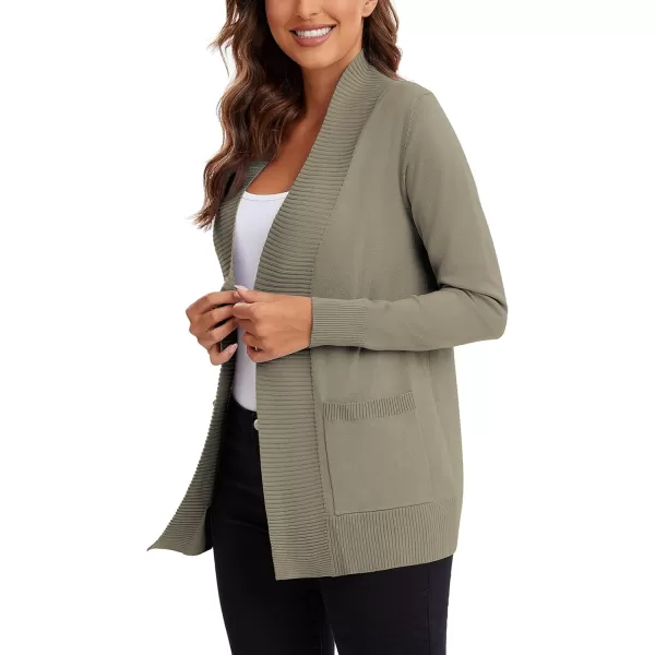 Urban CoCo Womens Lightweight Open Front Knit Cardigan Sweater Long Sleeve with PocketDeep Camel