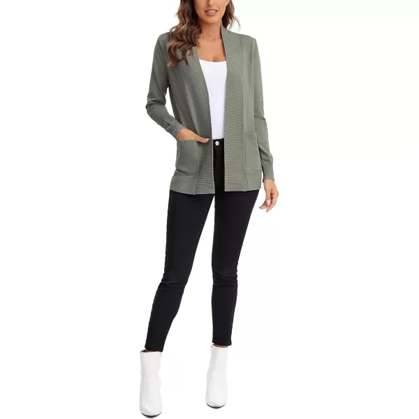 Urban CoCo Womens Lightweight Open Front Knit Cardigan Sweater Long Sleeve with PocketLight Oliver