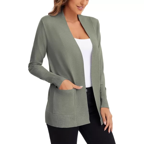 Urban CoCo Womens Lightweight Open Front Knit Cardigan Sweater Long Sleeve with PocketLight Oliver