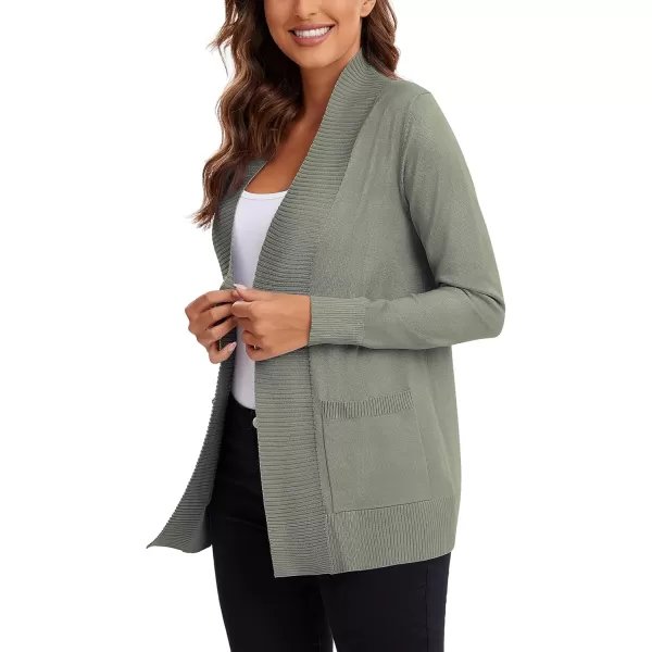 Urban CoCo Womens Lightweight Open Front Knit Cardigan Sweater Long Sleeve with PocketLight Oliver
