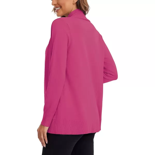 Urban CoCo Womens Lightweight Open Front Knit Cardigan Sweater Long Sleeve with PocketRose