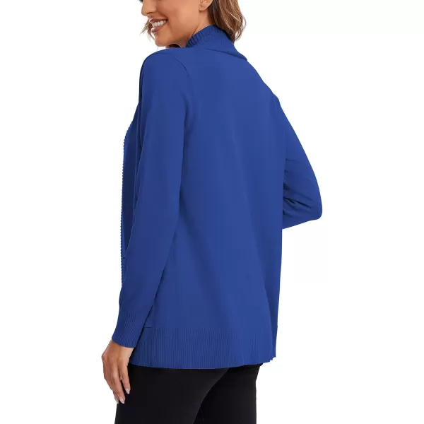 Urban CoCo Womens Lightweight Open Front Knit Cardigan Sweater Long Sleeve with PocketRoyal Blue