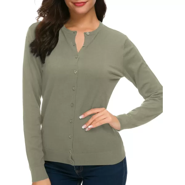 Urban CoCo Womens Long Sleeve Crew Neck Button Down Knit Cardigan SweaterWashed Oliver